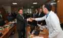 Başkan Erkan Aydın mesaiye personeli ziyaret ederek başladı