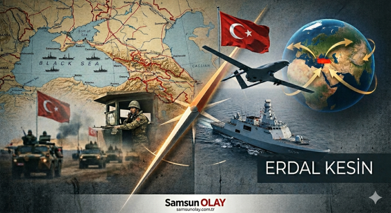 Türkiye'nin jeopolitik konumu ve stratejik yol ayrımını temsil eden harita görseli