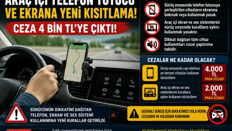 Araç İçi Telefon Tutucu ve Ekrana Yeni Kısıtlama!