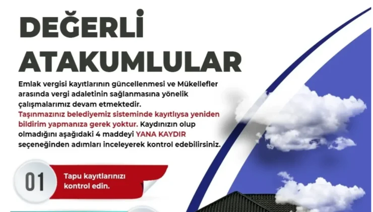 Atakum Belediyesi’nden Emlak Vergisi Hamlesi